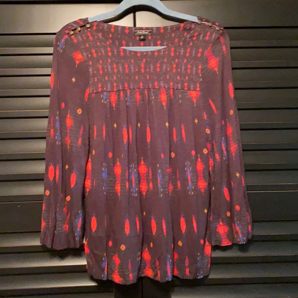Black Aztec Print Top